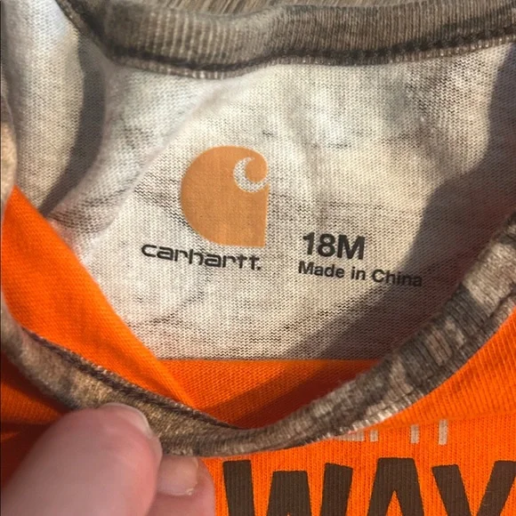 Carhartt Orange and Camo Infant Bodysuit Size 18 months - Picture 2 of 2